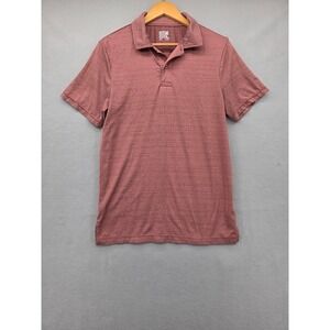 32 Degrees Cool Mens Small Burgundy Red Short Sleeve Polo Shirt Stretch Textured